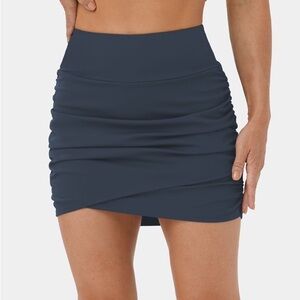 NWT Halara High Waisted Bodycon Side Pocket 2-in-1 Mini Ruched Casual Skirt
